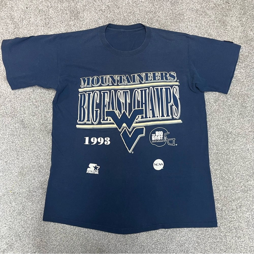 Vtg West Virginia Mountaineers Shirt Large 1993 Big East Champs Starter 90s